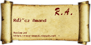 Rácz Amand névjegykártya