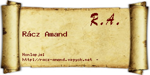 Rácz Amand névjegykártya