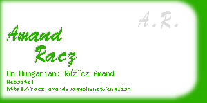 amand racz business card